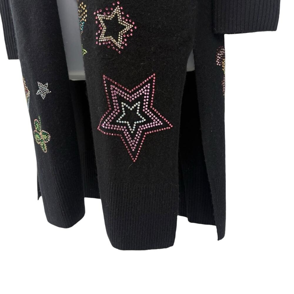 Johnny Was Ladie Rhinestone Wool Cashmere Open Front Cardigan Designer Size XS - Picture 9 of 14
